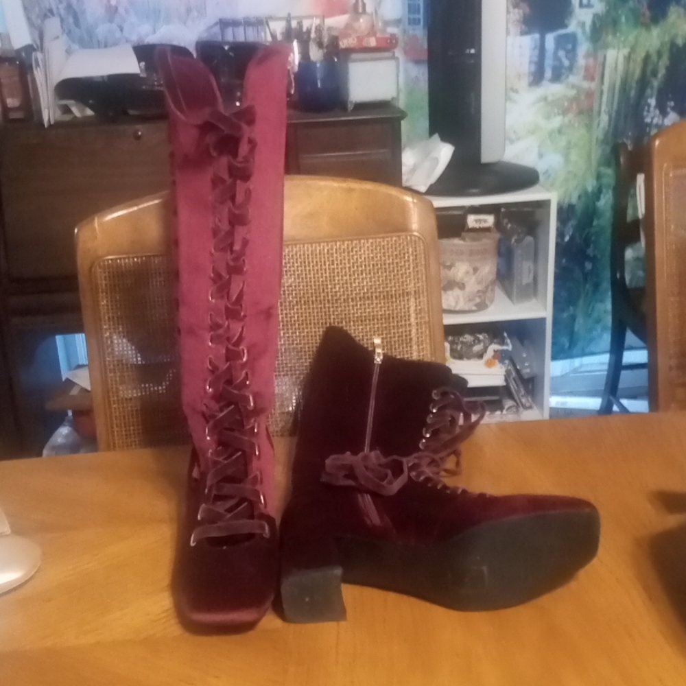 Velvety Burgundy Boots